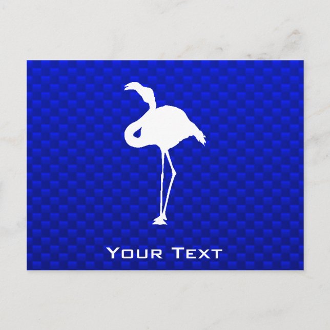 Carte Postale Flamant rose bleu (Devant)