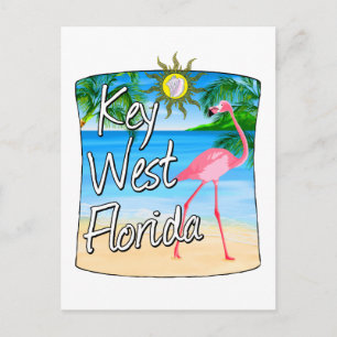 Carte Postale Flamant rose de Key West Floride Keys