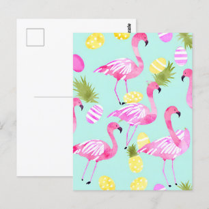 Carte Postale Flamant rose de Pâques