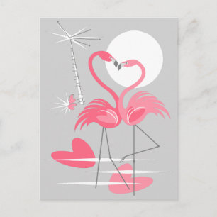 Carte postale Flamant rose Love
