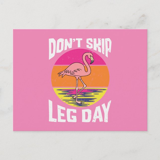Carte Postale Flamant rose ne pas ignorer Jour de la Jambe Thank (Devant)