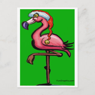 Carte Postale Flamant rose Noël