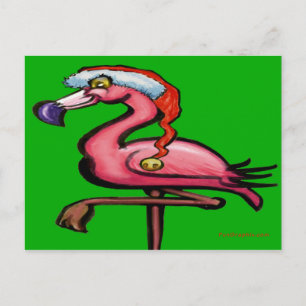 Carte Postale Flamant rose Noël