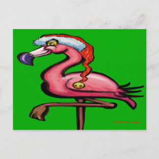 Carte Postale Flamant rose Noël