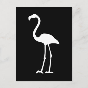 Carte Postale Flamant rose noir et blanc
