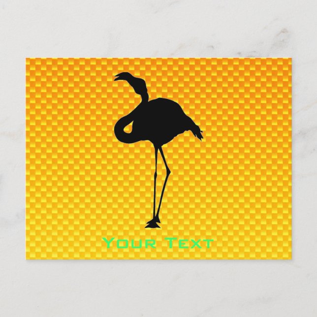Carte Postale Flamant rose orange jaune (Devant)