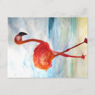 Carte postale Flamant rose rose