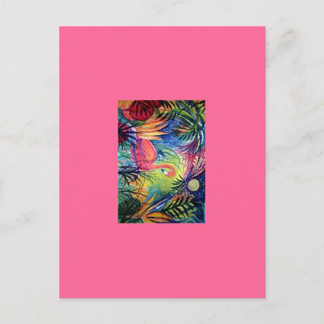 Carte Postale Flamant rose rose (Devant)