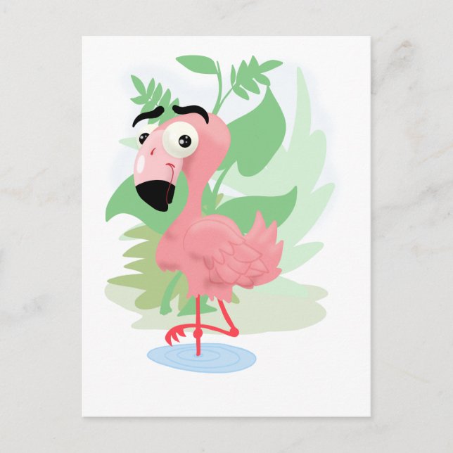 Carte Postale Flamant rose rose (Devant)