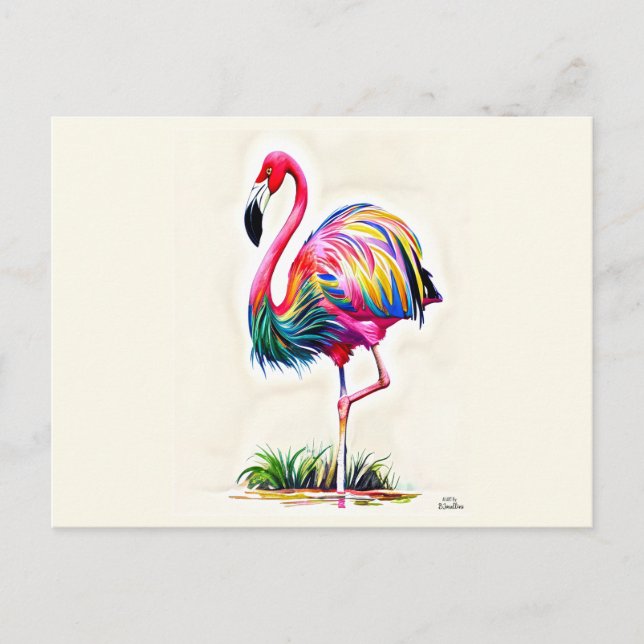 Carte postale Flamant rose rose (Devant)