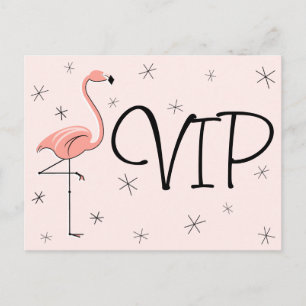 Carte postale Flamant rose rose "VIP"