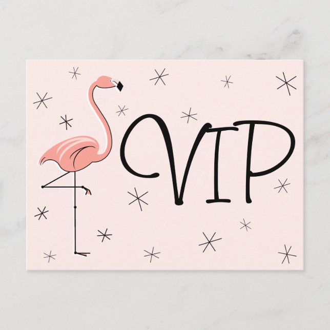 Carte postale Flamant rose rose "VIP" (Devant)