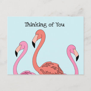 Carte postale Flamant rose rose Whimsical