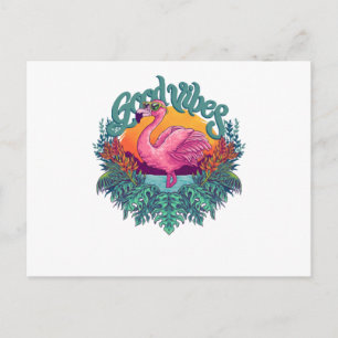 Carte Postale Flamant rose tropical