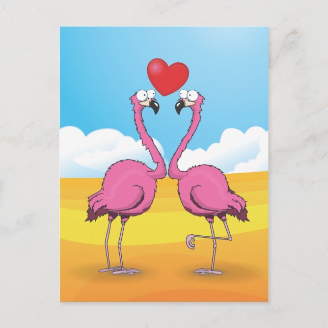Carte Postale flamants (Devant)