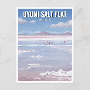 Carte Postale Flamants roses à Salt Flat Salar De Uyuni