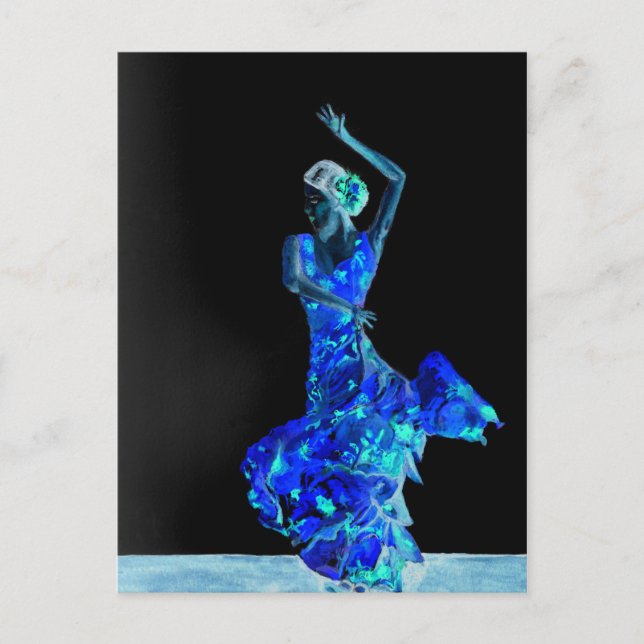 Carte Postale Flamenco foncé. (Devant)