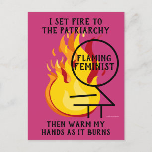 Carte Postale Flaming Feminist brûle le patriarcat 8