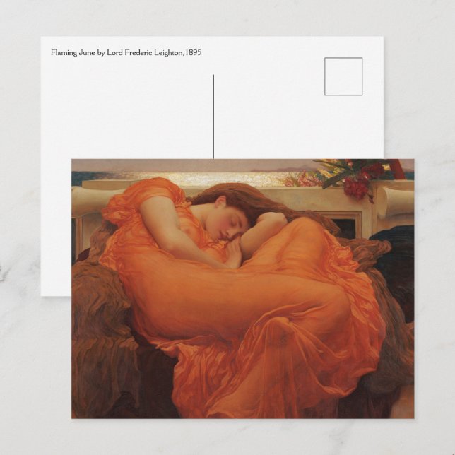 Carte Postale Flaming June par Lord Frederic Leighton (Devant / Derrière)