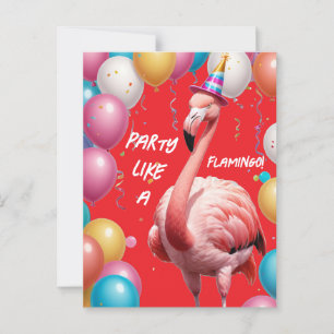 Carte Postale Flamingle & Festin – Anniversaire drôle de flamant