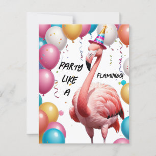 Carte Postale Flamingle & Festin – Anniversaire drôle de flamant