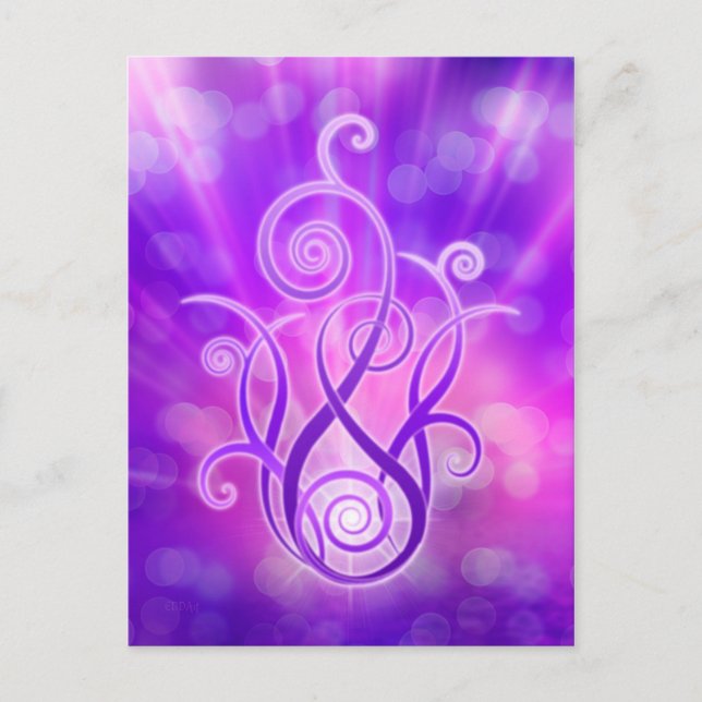 Carte Postale Flamme violette / Feu violet (Devant)