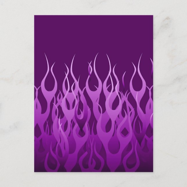 Carte Postale Flammes de course violet cool Flames de broches (Devant)