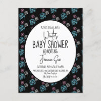 Flammes de neige d'hiver Baby shower bleu rose noi