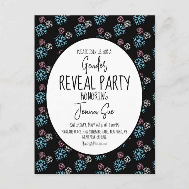 Carte Postale Flammes de neige en hiver Révélation de genre en b (Devant)