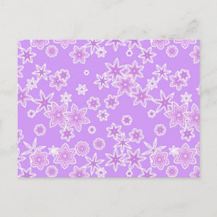 Carte Postale Flammes de neige Pastel contre lavande