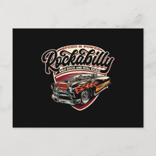 Carte Postale Flammes de vitesse Rockabilly Hotrod - neg