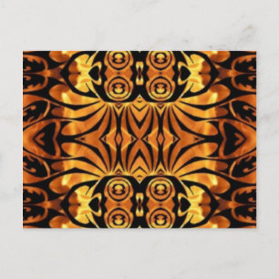 Carte Postale flammes orange totem autochtone pôle tribal motif