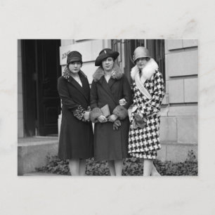 Carte Postale Flapper Girls, Cloche Casquettes 1920