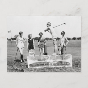 Carte Postale Flapper Girls Playing Golf, 1926