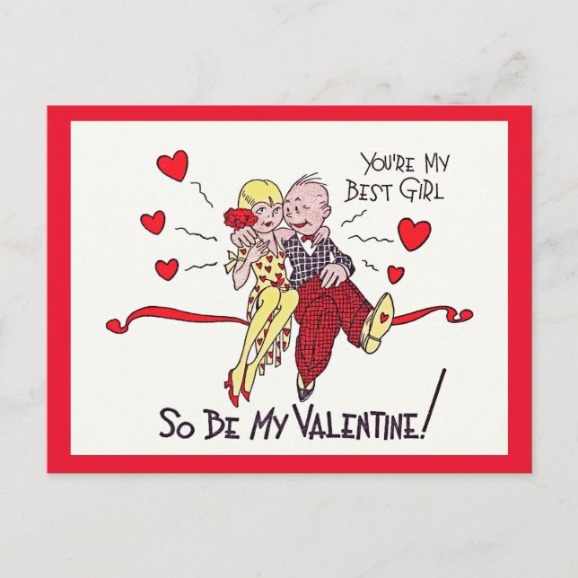 Carte postale Flapper Valentine vintage des années (Devant)