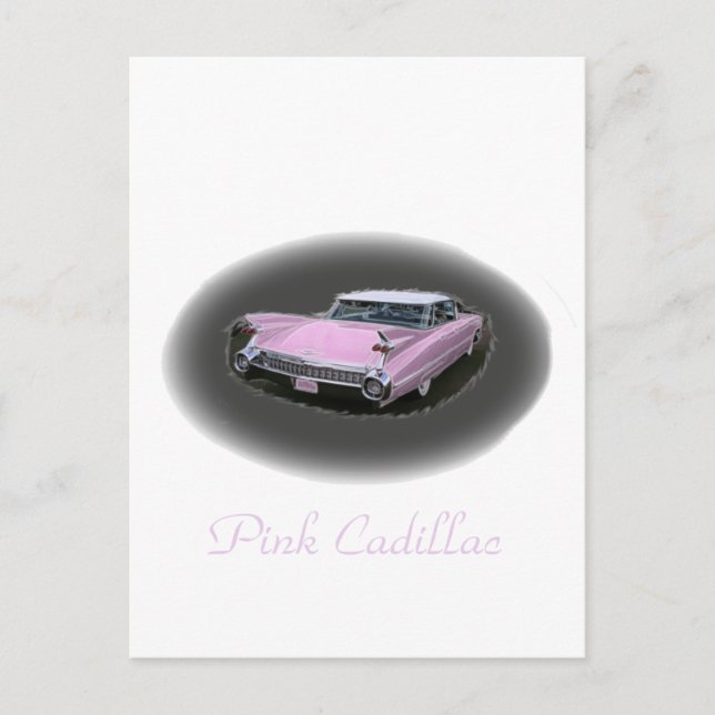 Carte Postale Flash cadillac rose (Devant)