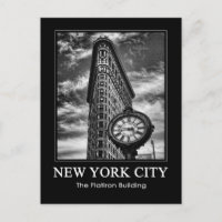Flatiron Building et horloge en noir et blanc 1C