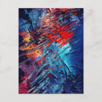 Flèche de feu bleu rouge Art Abstrait contemporain