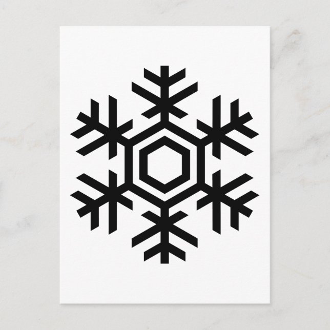 Carte Postale Flèche de neige noire et blanche (Devant)