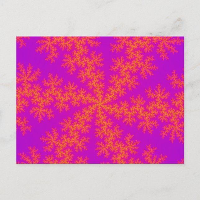 Carte Postale Flèche de neige rose et orange (Devant)
