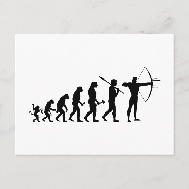 Carte Postale Flèche et arc Théorie de l'évolution Tir à l'arc (Devant)