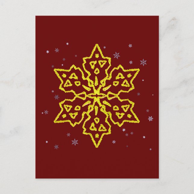 Carte Postale Flèche-neige en or (Devant)