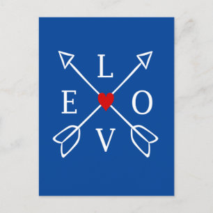 Carte Postale Flèches Croisées Amour