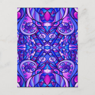 Carte Postale Flèches Psychédéliques Bleues Et Violettes