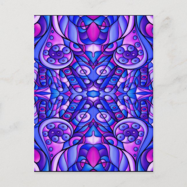Carte Postale Flèches Psychédéliques Bleues Et Violettes (Devant)