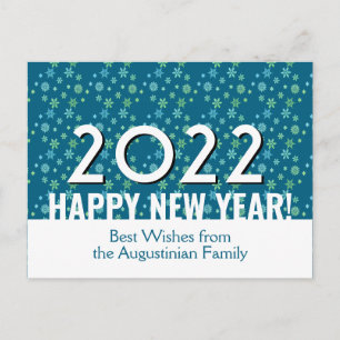 Carte Postale Flèches TURQUOISES modernes   Bonne année 2022