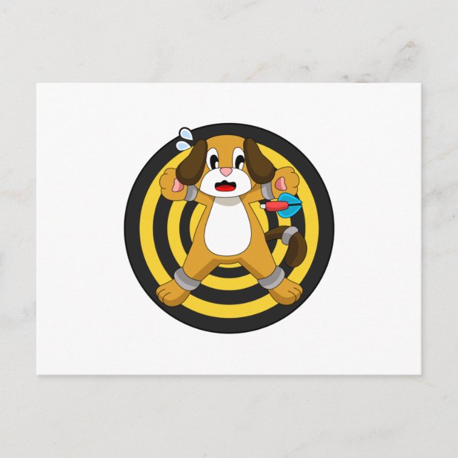 Carte Postale Fléchettes de chien fléchette cible de fléchettes (Devant)