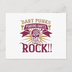 Carte Postale Fléchettes - Les punks des fléchettes font rocker