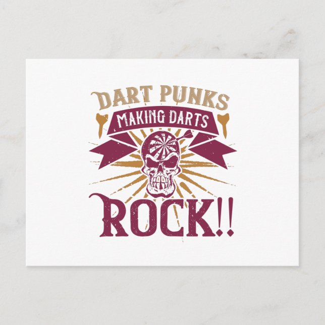 Carte Postale Fléchettes - Les punks des fléchettes font rocker  (Devant)