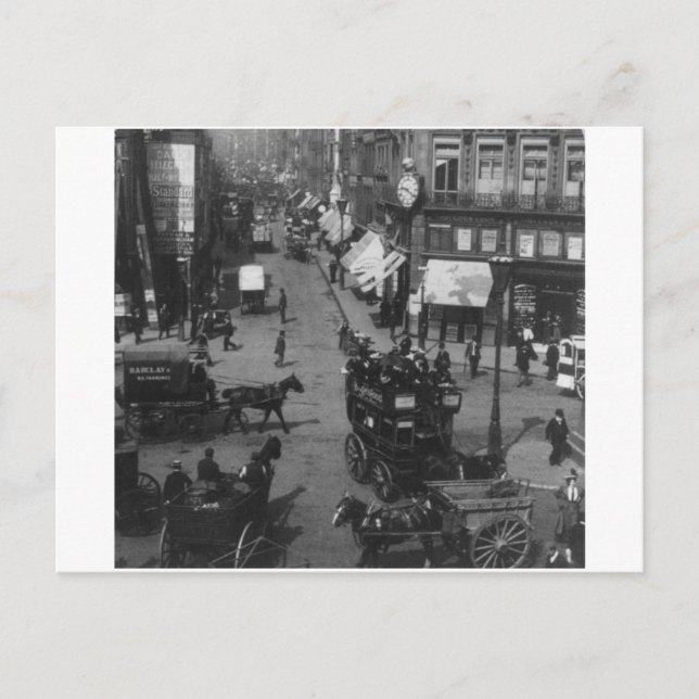 Carte Postale Fleet Street Londres 1904, Angleterre Royaume-Uni. (Devant)